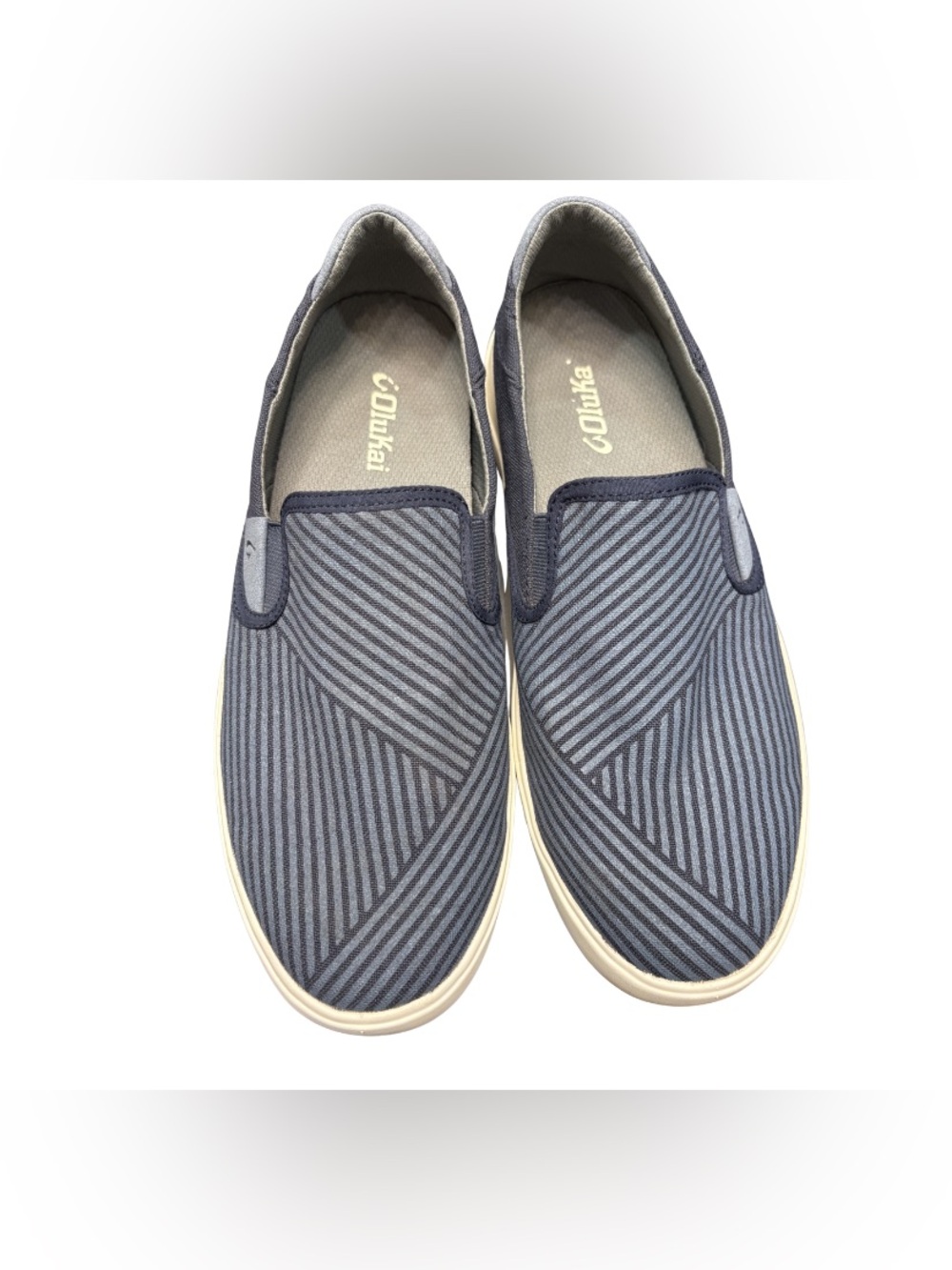 OluKai Blue Striped Slip-On Sneakers - Picture 4 of 8